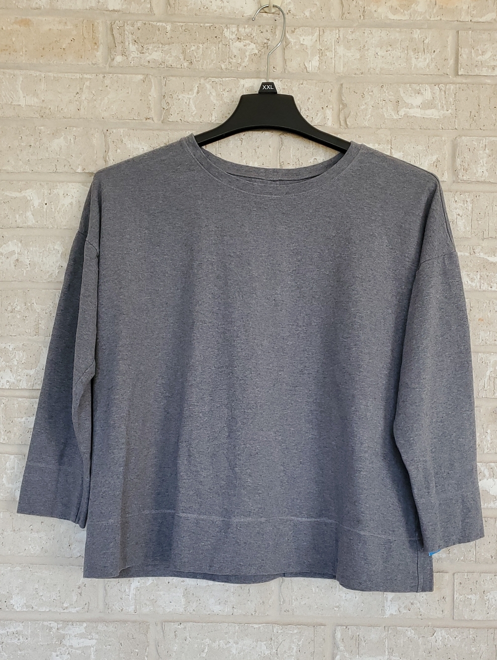 Eileen Fisher Heathered Gray Relaxed Crewneck Top